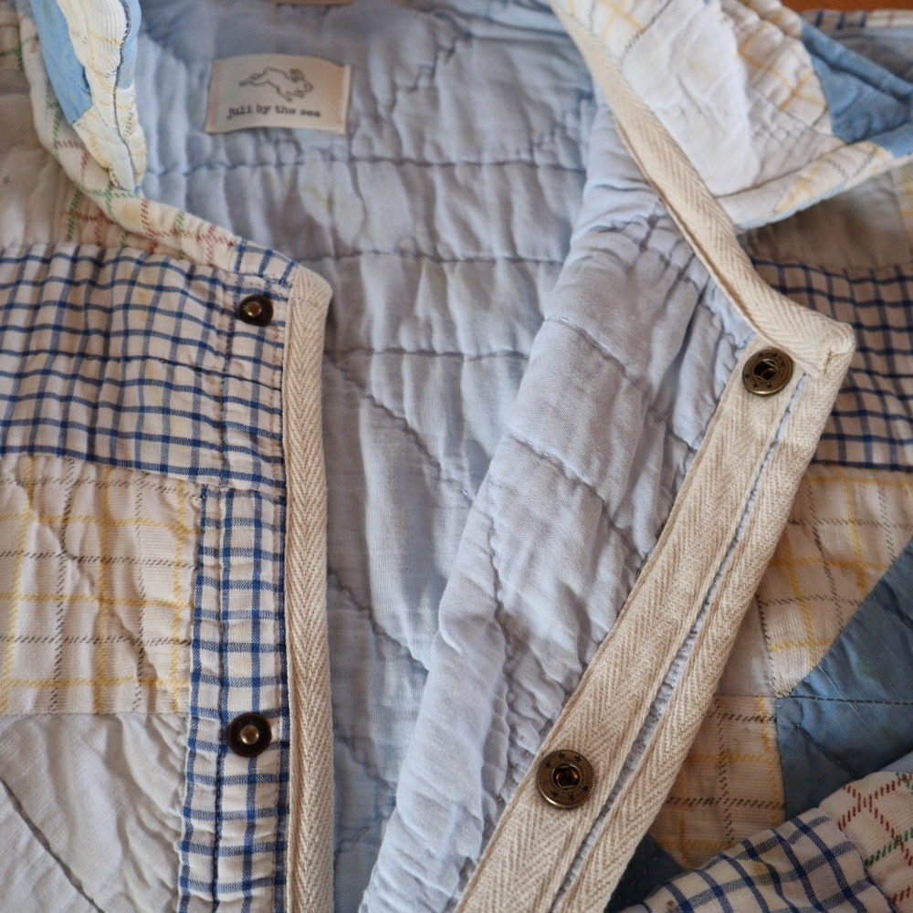 Upcycled vintage quilt chore coat handmade patchwork barn jacket - Picture 11 of 14